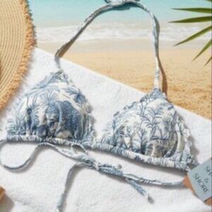 Shade & Shore Bikini Top Women M Blue New With Tags